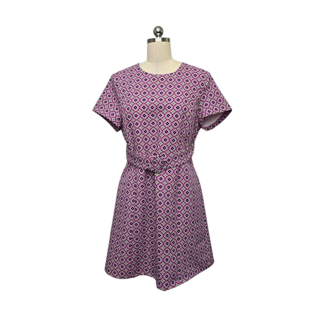 Zara Womens Purple Geometric Floral Open Back Mini Dress Size XXL NEW